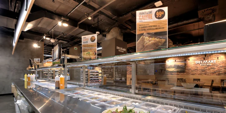 Poukazy na celý sortiment supermarketů a bister DELMART v hodnotě 200, 500 a 1000 Kč