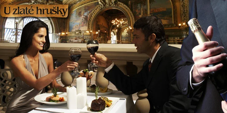 799 Kč za luxusní večeři PRO DVA v restaurantu U zlaté hrušky v hodnotě 3000 Kč. Vybrané lahůdky u Pražského hradu během valentýnského týdne.