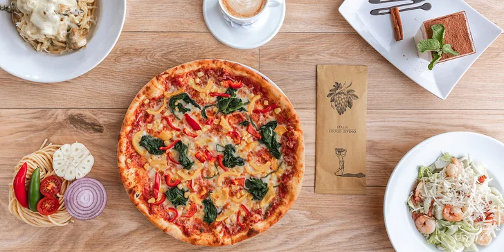 1 či 2 hlavní chody dle výběru z italské rodinné restaurace: salát, těstoviny, pizza i noky a risotta