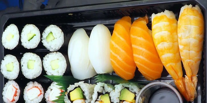 Sushi s rozvozem po Ostravě: do 90 minut u vás doma, menu s 14–56 čerstvými kousky