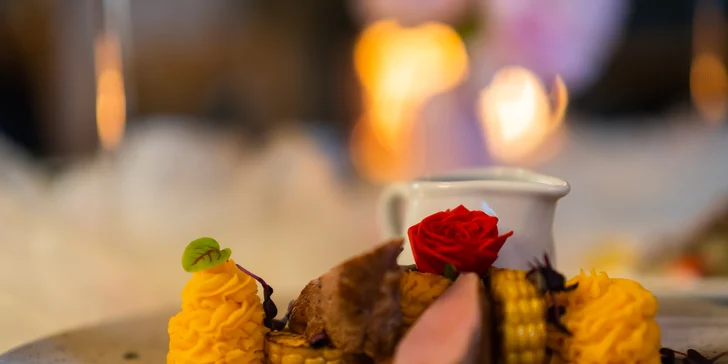 Romantika pro 2 zámeckém hotelu: 7chodové degustační menu i masáž a pobyt v šungitové jeskyni