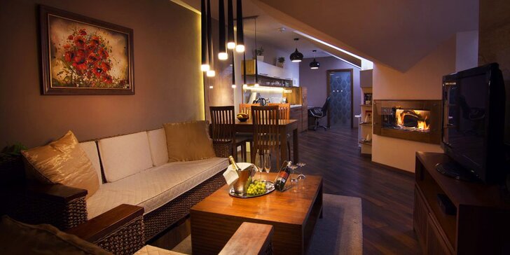 Luxusní apartmány v centru Košic: snídaní na pokoj a relax ve vířivce i sauně