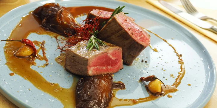 3chodové menu: vyzrálé hovězí plemene Black Angus z českého chovu