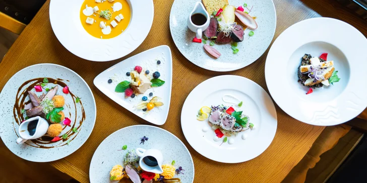 Romantika pro 2 zámeckém hotelu: 7chodové degustační menu i masáž a pobyt v šungitové jeskyni