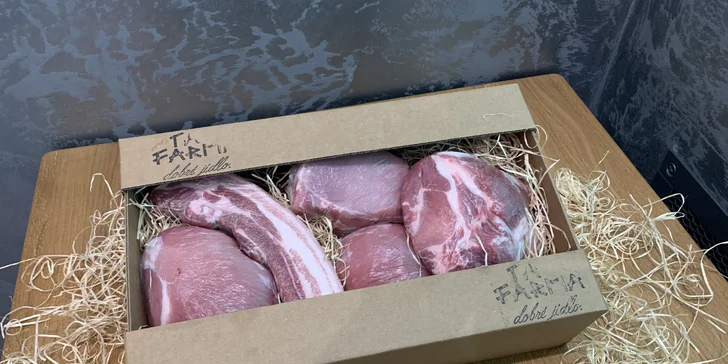 Farmářská bedýnka plná vepřového: 8 kg poctivého českého masa z vlastního chovu
