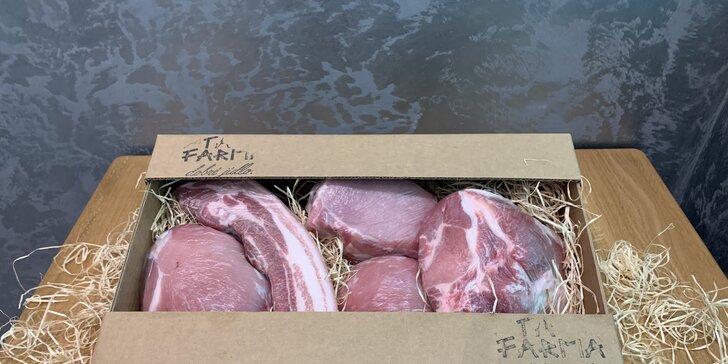 Farmářská bedýnka plná vepřového: 8 kg poctivého českého masa z vlastního chovu