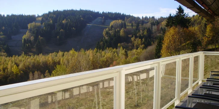 Luxusní vila pod Klínovcem: terasa s výhledem, 5 ložnic a koupelen, vybavená kuchyně