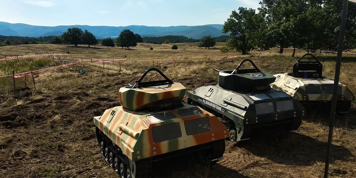Staňte se tankistou: jízda v minitanku na 10 nebo 15 min. pro 1 osobu