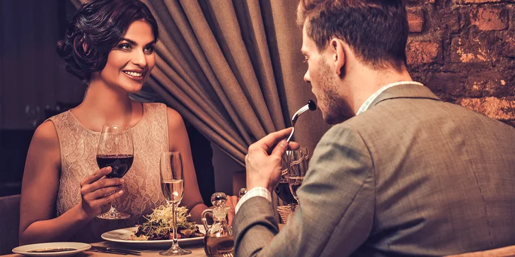 6chodové menu pro 2 v překrásné restauraci: kozí sýr, mušle i krkovice