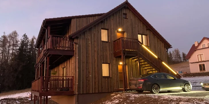 Krásné apartmány uprostřed Hrubého Jeseníku: kuchyňka i krytá terasa
