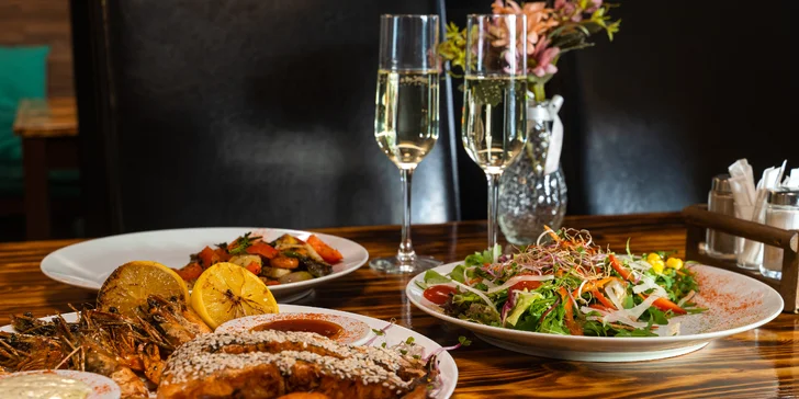 Degustace rybích specialit. Menu pro dvě osoby včetně dezertu, kávy a prosecca
