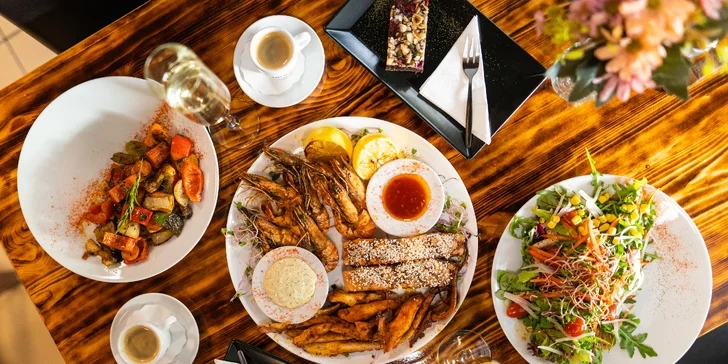 Degustace rybích specialit. Menu pro dvě osoby včetně dezertu, kávy a prosecca