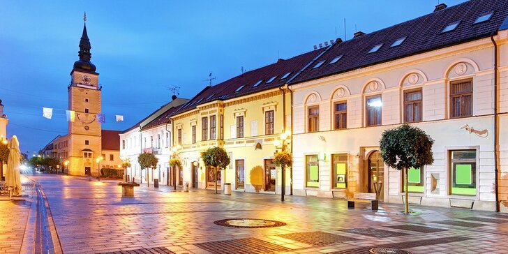 Pobyt v historickém centru Trnavy: moderní pokoj i láhev sektu