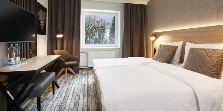 Nově zrekonstruovaný hotel v Železné Rudě: krásné interiéry, wellness a polopenze