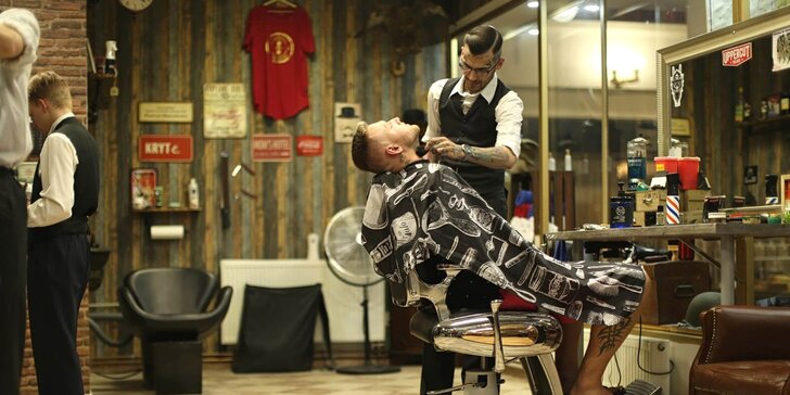 Barber péče pro pány: úprava vousů, holení, střih i kompletní balíčky s foukáním a stylingem