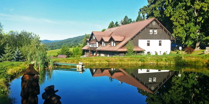 Dovolená na chatě v Krkonoších: polopenze, bazén a až 2 děti zdarma