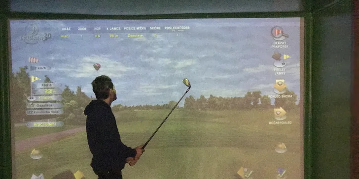 60 minut na golfovém trenažéru pro 1–6 odpalujících: 60 tréninků, hřiště z celého světa