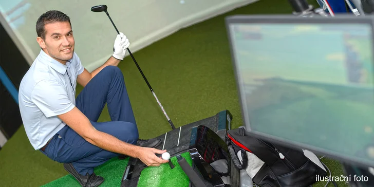 60 minut na golfovém trenažéru pro 1–6 odpalujících: 60 tréninků, hřiště z celého světa