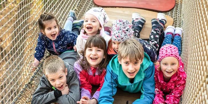 Užijte si adrenalinovou zábavu: třípatrové bludiště v korunách stromů