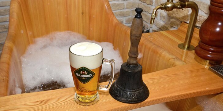 Pivní lázně Bernard v centru Prahy: koupel, pivo, občerstvení i párová masáž