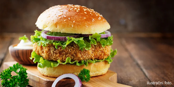 Oběd s sebou: burger dle výběru nebo quesadilla s nápojem pro jednoho či dva