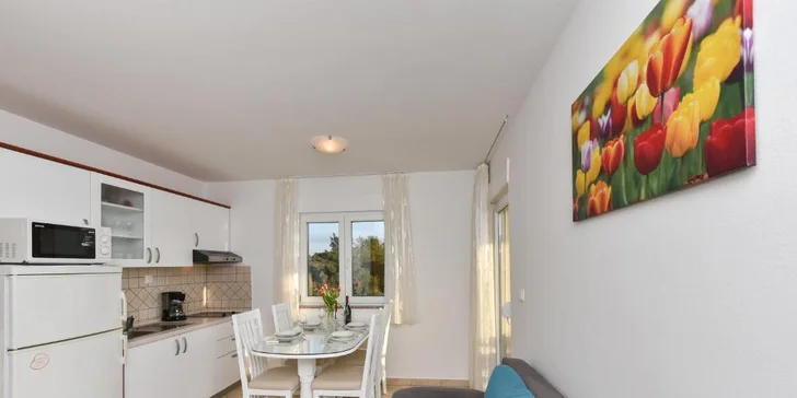 Penzion v Zadaru kousek od moře: apartmán s kuchyňkou a venkovní bazén