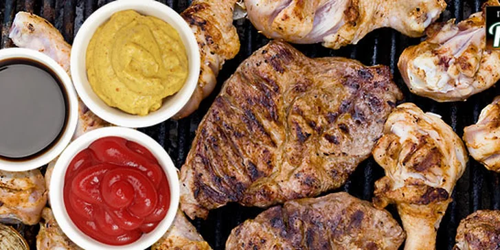 249 Kč za specialitu Grill mix z vepřové krkovičky a kuřecích prsíček. 1000 g šťavnatého masa s BBQ omáčkou, kozími rohy, pečivem a slevou 50 %!
