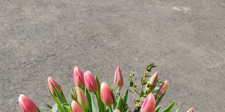 Kytice pro radost: 10–25 tulipánů s přízdobou, osobní vyzvednutí v Ostravě