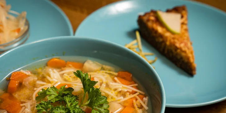 Zdravé a chutné: menu pro 1 nebo 2 osoby ve veganské, bezlepkové a raw restauraci v centru Brna