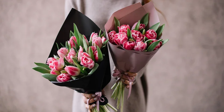Kytice pro radost: 10–25 tulipánů s přízdobou, osobní vyzvednutí v Ostravě
