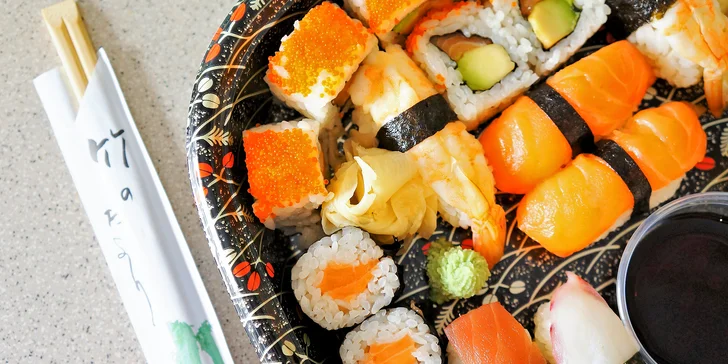 Asie klidně i v Brně: 28, 40 nebo 50 ks sushi s lososem i tuňákem