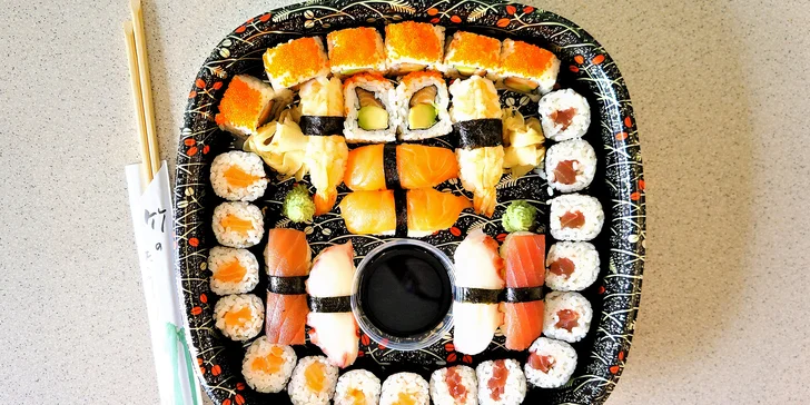 Asie klidně i v Brně: 28, 40 nebo 50 ks sushi s lososem i tuňákem