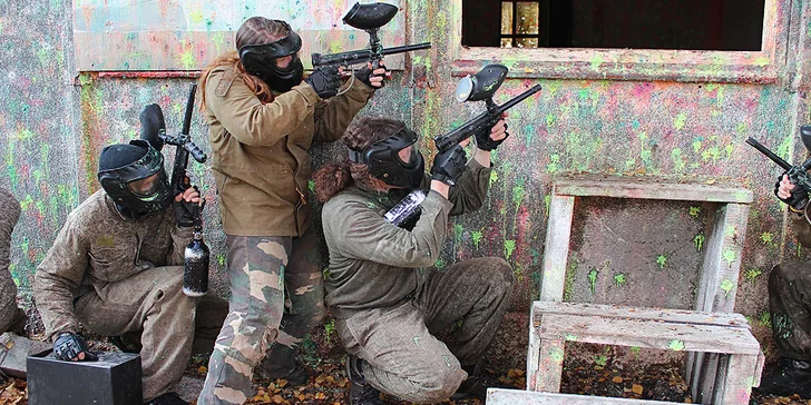 Čtyři hodiny paintballu ve vojenských kasárnách vč. munice a nápoje