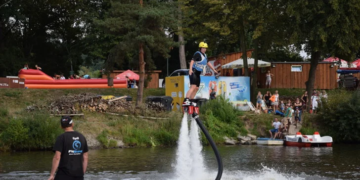 Flyboard: let nad hladinou v Praze, Brně, Olomouci, Plzni i na Mácháči