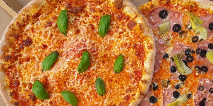 1 nebo 2 pizzy: průměr 32 cm, klasické druhy i s tvarůžky, tuňákem či pivní