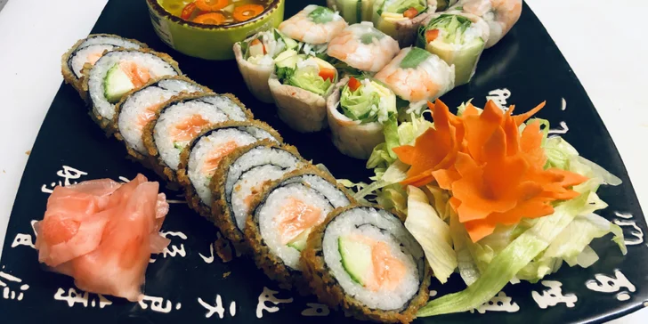 Pochutnejte si na sushi: 20, 24 nebo 60 rolek s lososem, krabem i vege