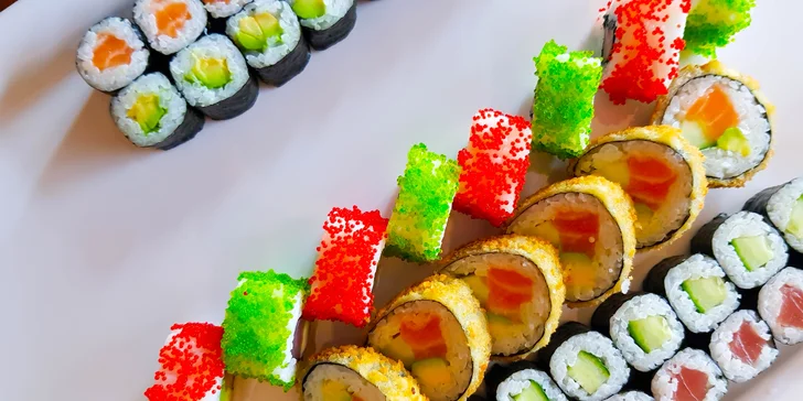 Set 46 či 101 ks sushi ze Stodolní s sebou: losos či kreveta i okurka a avokádo