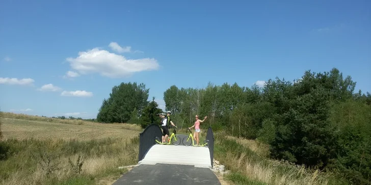 Půjčení koloběžky i s výbavou u Telče a Dačic: pro děti i dospělé či rodiny, 3 hodiny nebo celý den