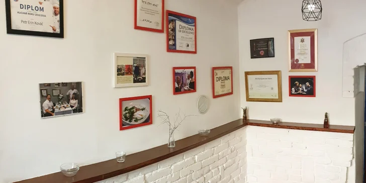 7chodové degustační menu pro dva: telecí tataráček, flank steak i vepřová panenka