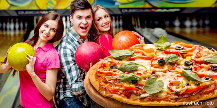Zábava v BowlingZone: dráha na 120 min. až pro 8 hráčů a k tomu 1 pizza
