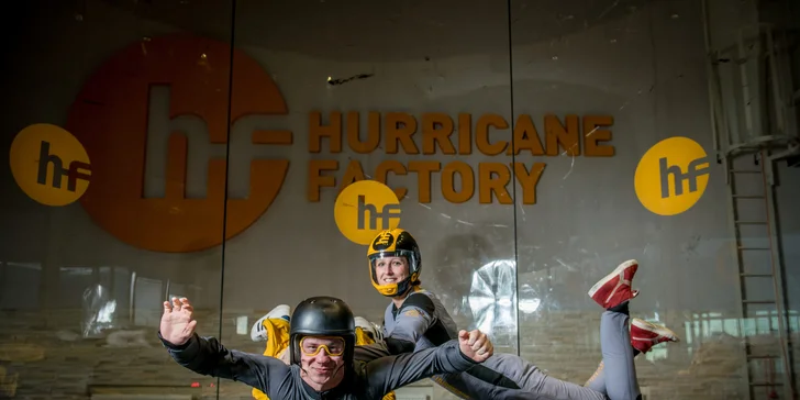 Let ve větrném tunelu Hurricane Factory pro 1 nebo 2 osoby