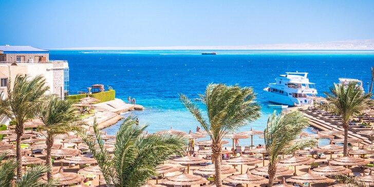 4* hotel s all inclusive a privátní pláží v centru oblíbeného letoviska Hurghada