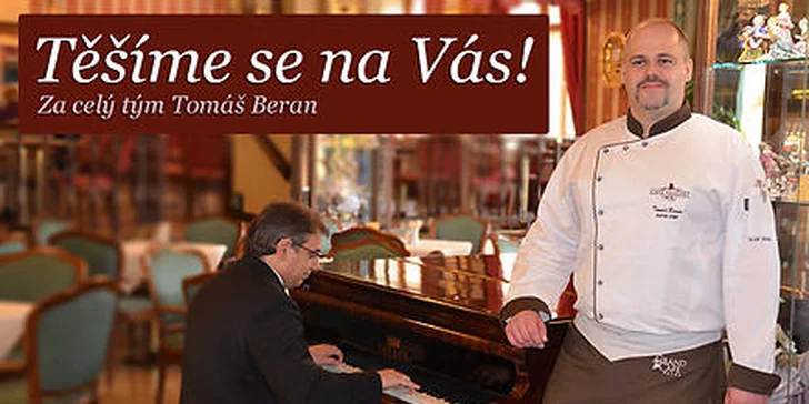 Dva náramné dorty s kávou nebo čajem v romantickém Café Mozart