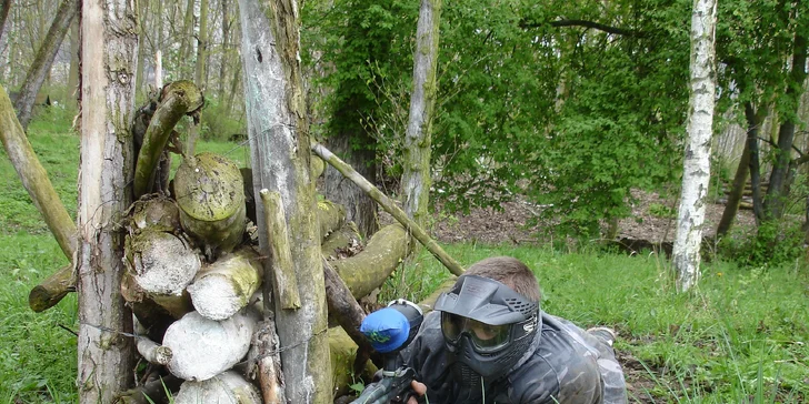 Paintball pro jednoho střelce i armádu až 30 vojáků: 100–2000 kuliček, zapůjčení zbraně a výstroje