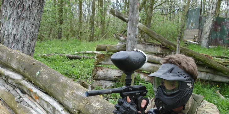 Paintball pro jednoho střelce i armádu až 30 vojáků: 100–2000 kuliček, zapůjčení zbraně a výstroje