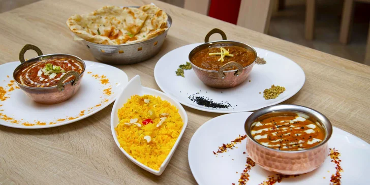 Voucher do indické restaurace na 400 Kč: masové i vege chody, polévky, jemné či pálivé omáčky