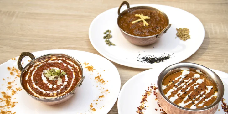 Voucher do indické restaurace na 400 Kč: masové i vege chody, polévky, jemné či pálivé omáčky
