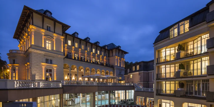 Nově zrekonstruovaný 5* hotel v Mariánkách: polopenze, sauny, bazény a koupel