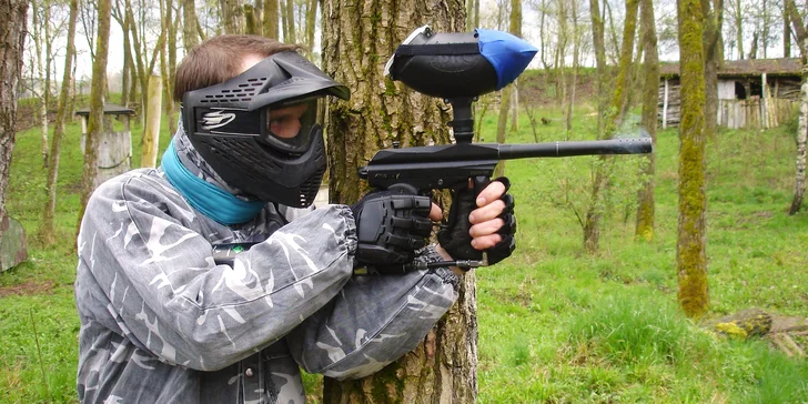 Paintball pro jednoho střelce i armádu až 30 vojáků: 100–2000 kuliček, zapůjčení zbraně a výstroje
