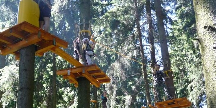 Vstup do lanového Adventure Parku na Lipně: obtížnosti pro děti i dospělé